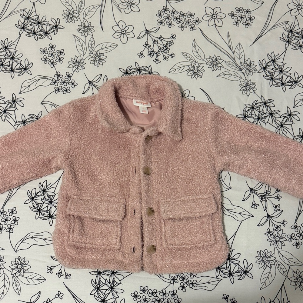 Cat & Jack Pink Fuzzy Kids Jacket